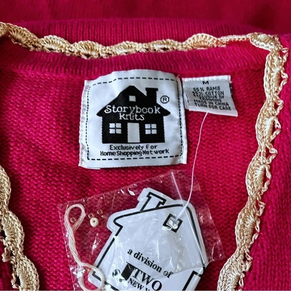 STORYBOOK KNITS Vintage Henna Floral Pink Cardigan W/ Embroidery Medium NWT - Picture 14 of 14